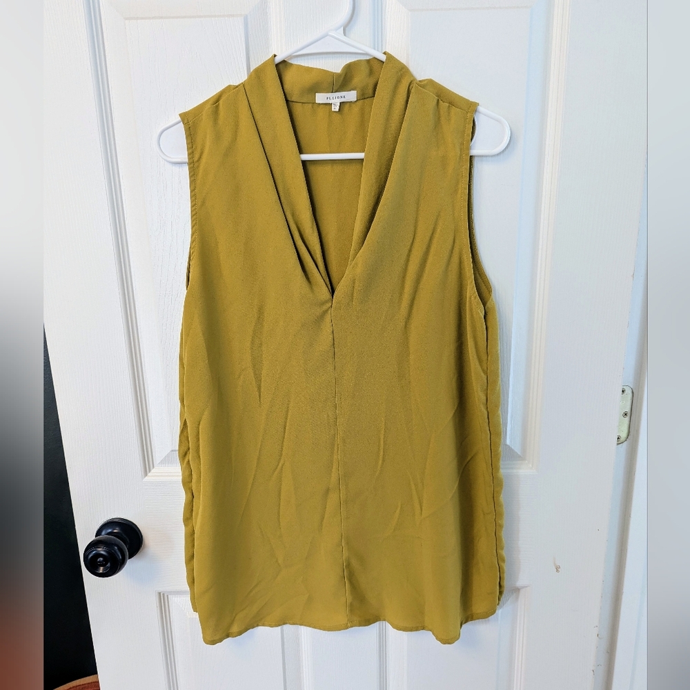Sleeveless Mustard Top, Pleione by Anthropologie, XL